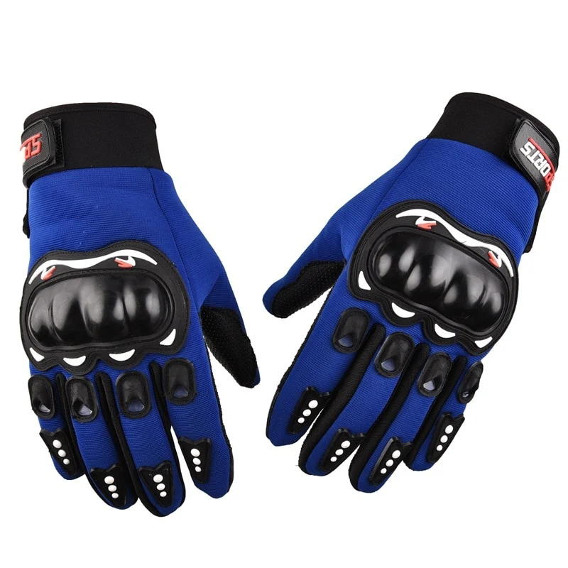 Gant Moto Rembourré Tactile Bleu Antre du Motard
