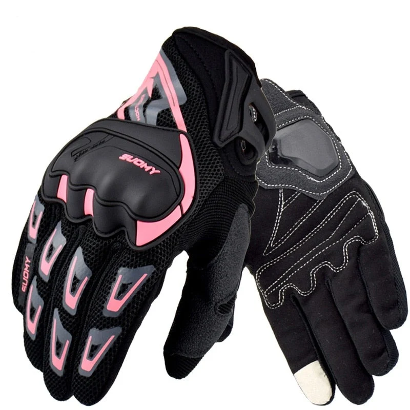 Gant Moto Renforcé Tactile Rose Antre du Motard