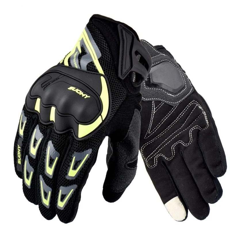 Gant Moto Renforcé Tactile Vert Antre du Motard