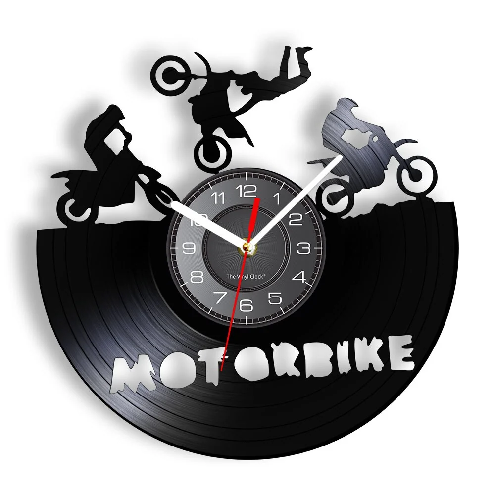 Horloge Murale Moto Cross Figures Acrobatiques Antre du Motard