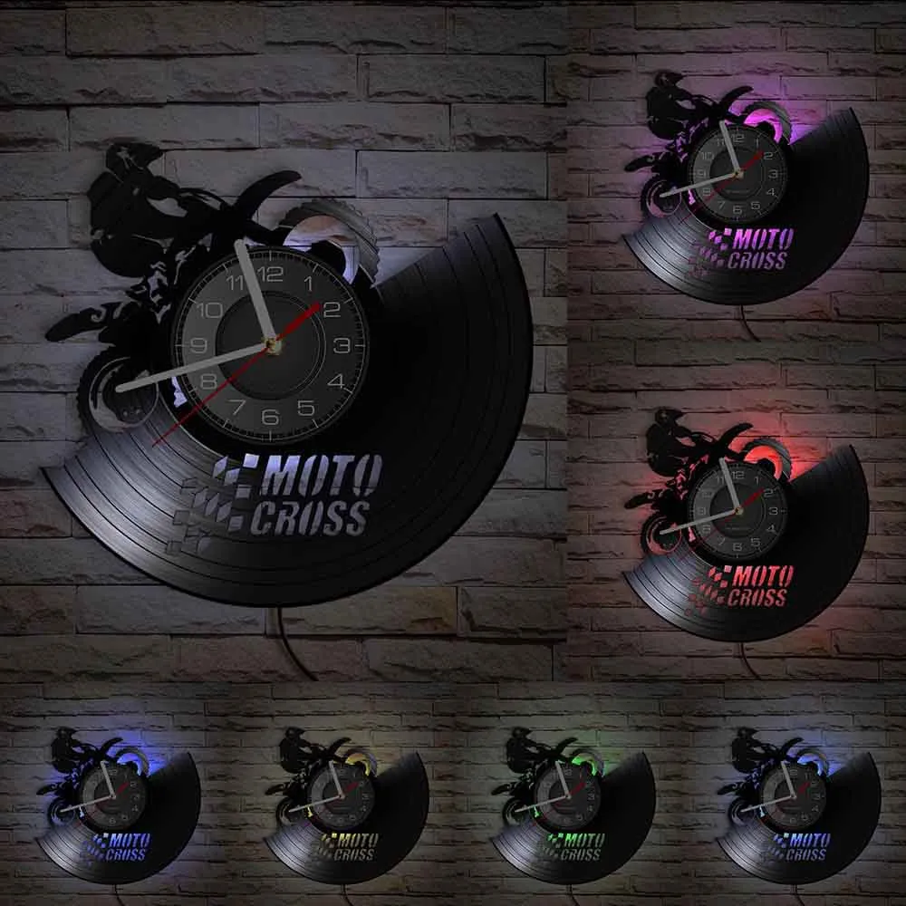 Horloge Murale Moto Cross Pente Raide (LED) Antre du Motard