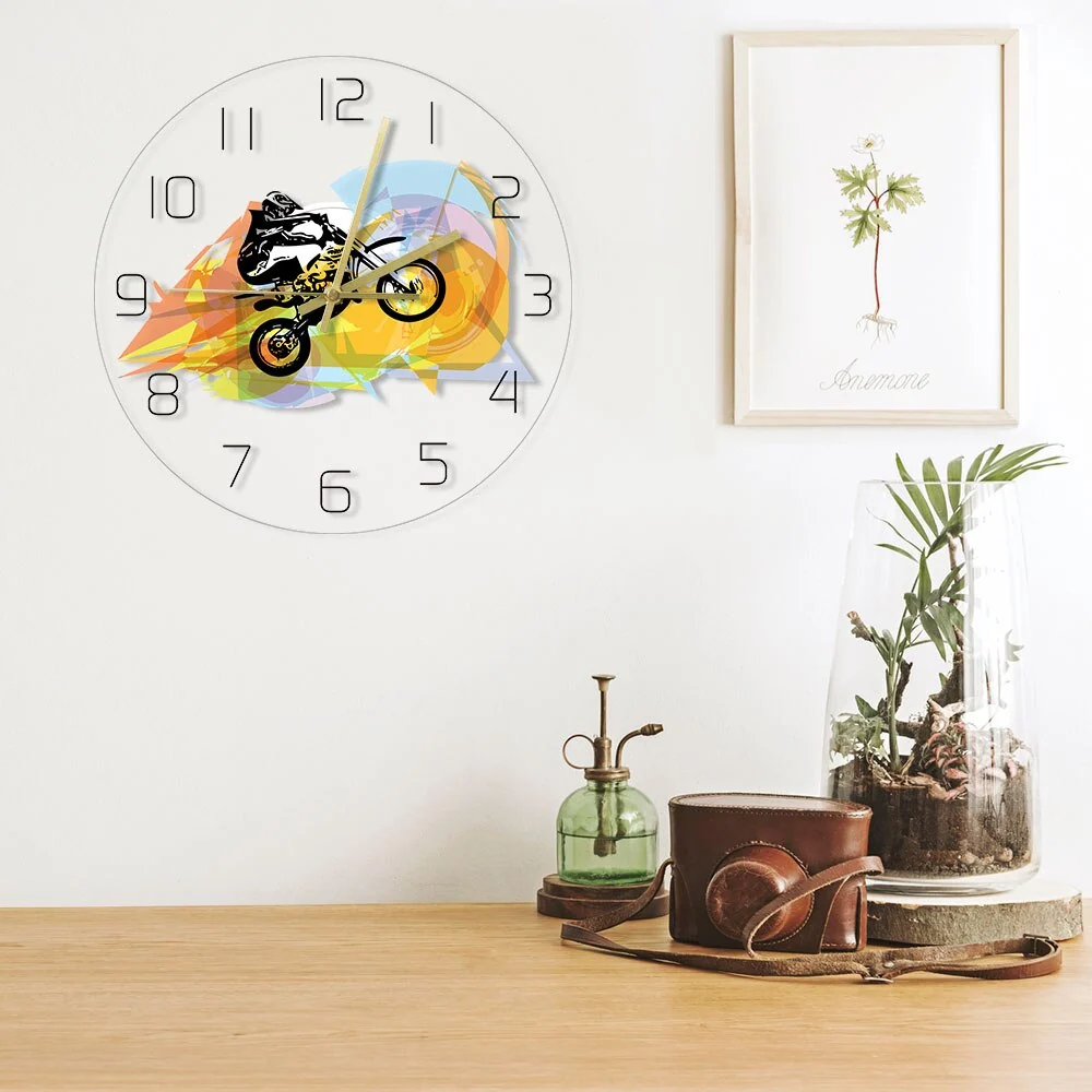 Horloge Murale Moto Cross Roue Arrière Antre du Motard