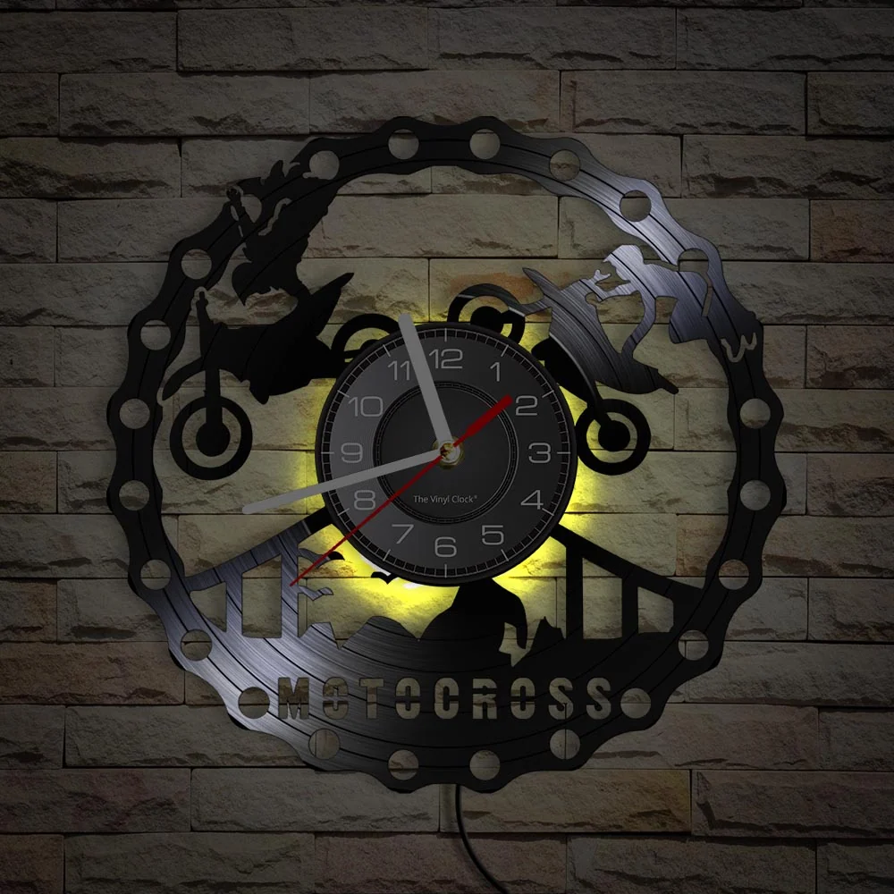 Horloge Murale Moto Cross Spectacle Acrobatique Antre du Motard