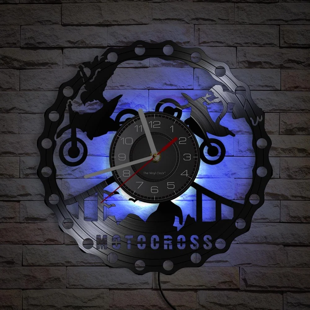 Horloge Murale Moto Cross Spectacle Acrobatique Antre du Motard