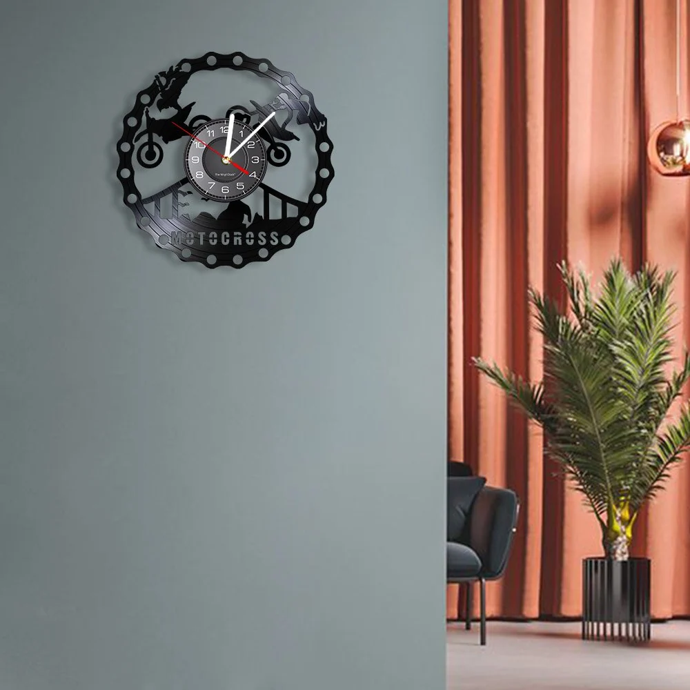 Horloge Murale Moto Cross Spectacle d'Acrobaties Antre du Motard
