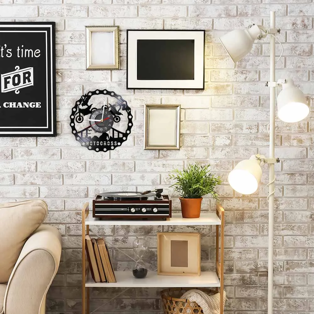 Horloge Murale Moto Cross Spectacle d'Acrobaties Antre du Motard