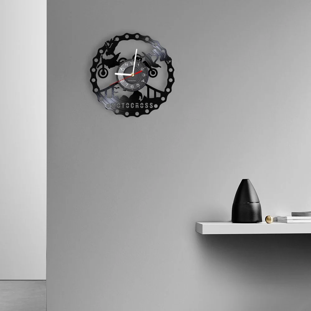 Horloge Murale Moto Cross Spectacle d'Acrobaties Antre du Motard