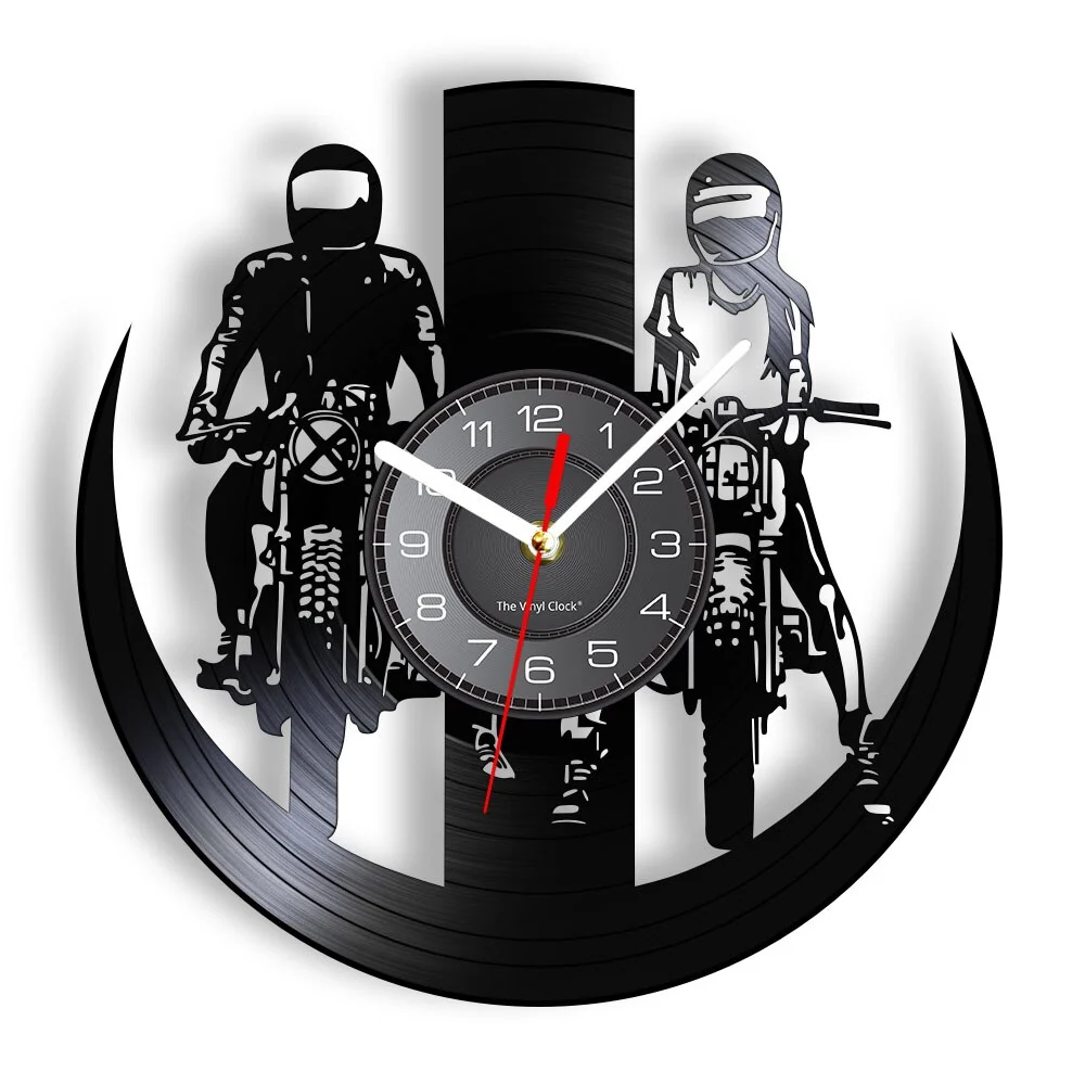 Horloge Murale Moto Balade en Couple Antre du Motard