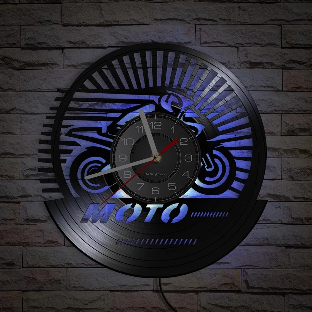 Horloge Murale Moto Bécane Sportive (LED) Antre du Motard
