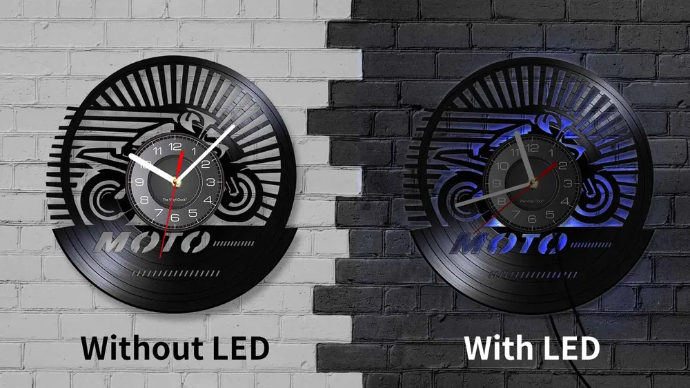 Horloge Murale Moto Bécane Sportive (LED) Antre du Motard