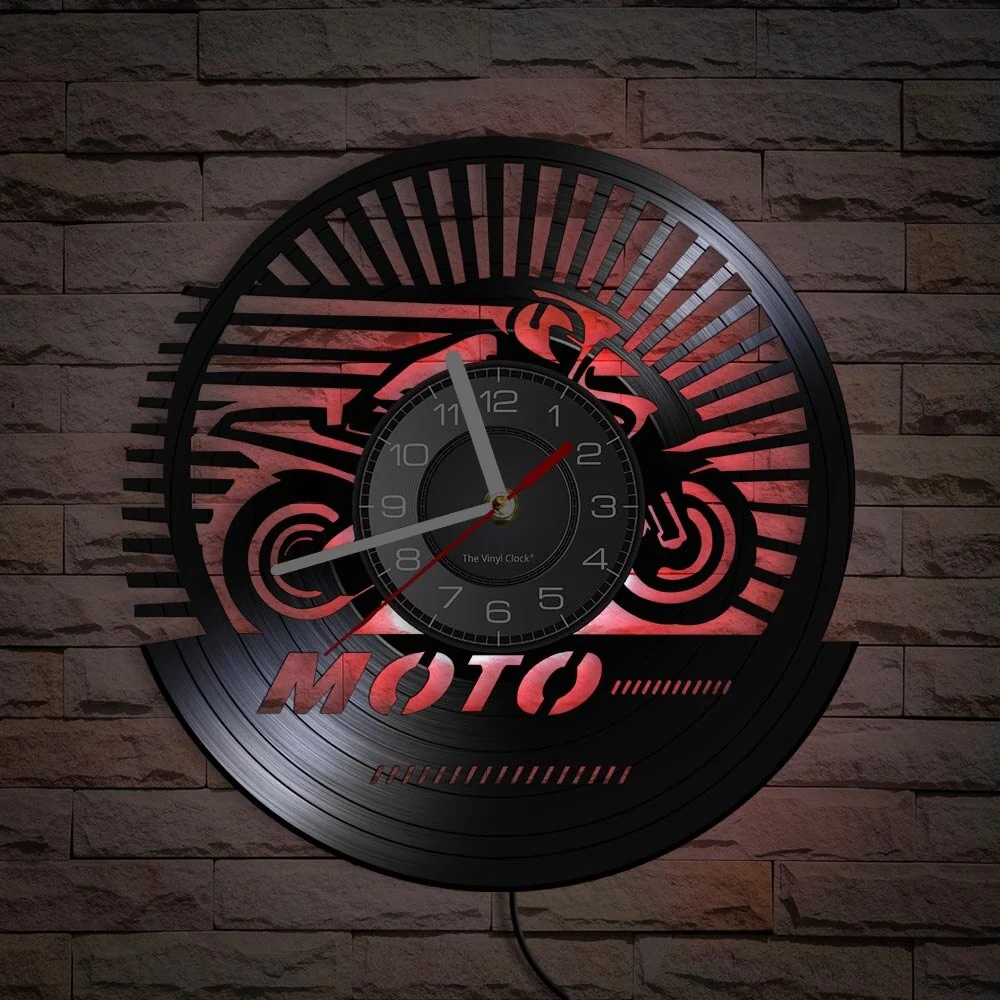 Horloge Murale Moto Bécane Sportive (LED) Antre du Motard