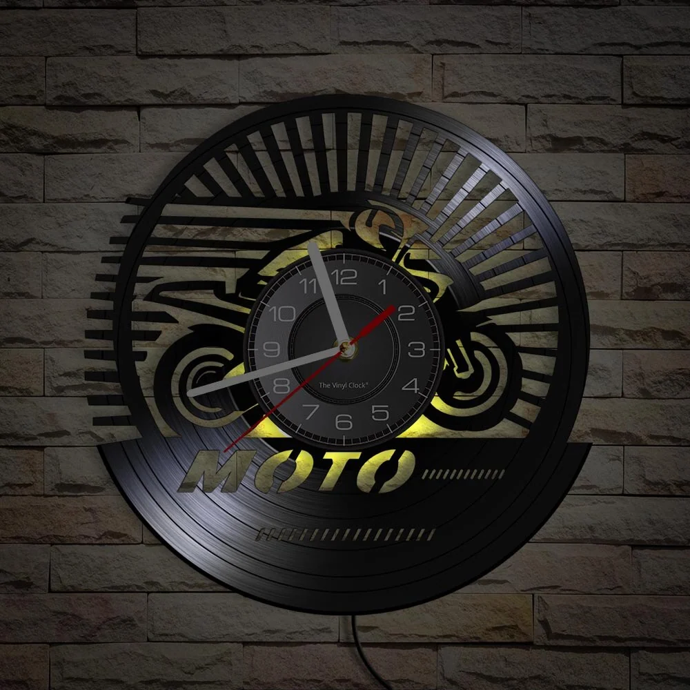 Horloge Murale Moto Bécane Sportive (LED) Antre du Motard