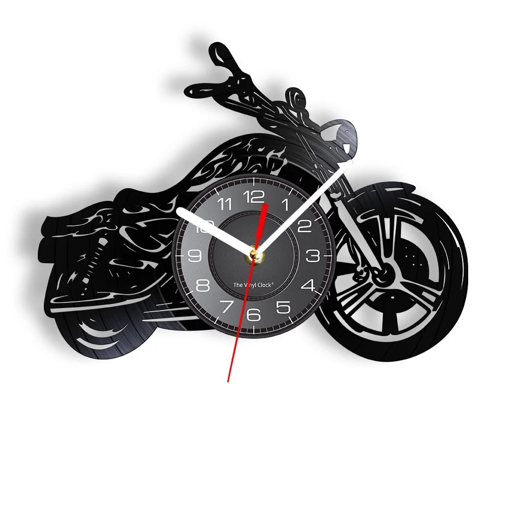 Horloge Murale Moto Covering Flammes Antre du Motard