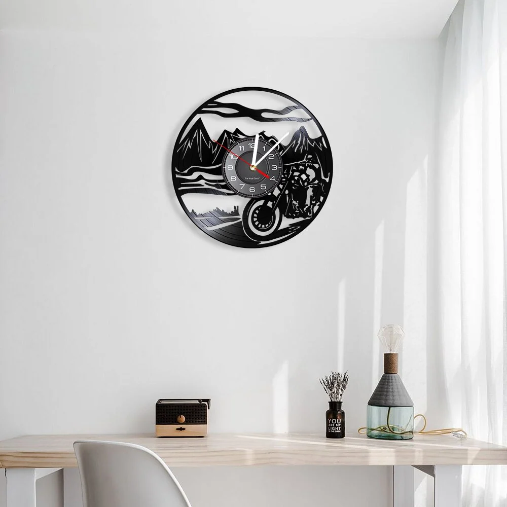 Horloge Murale Moto Montagne Antre du Motard