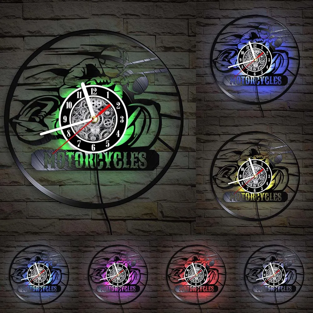 Horloge Murale Moto Motard Casqué (LED) Antre du Motard