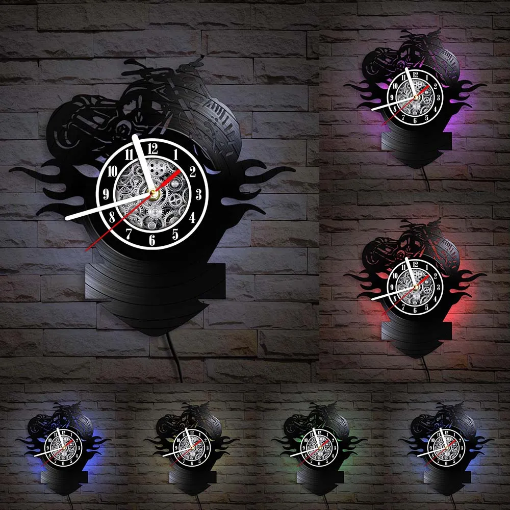 Horloge Murale Moto Muscle Américain (LED) Antre du Motard