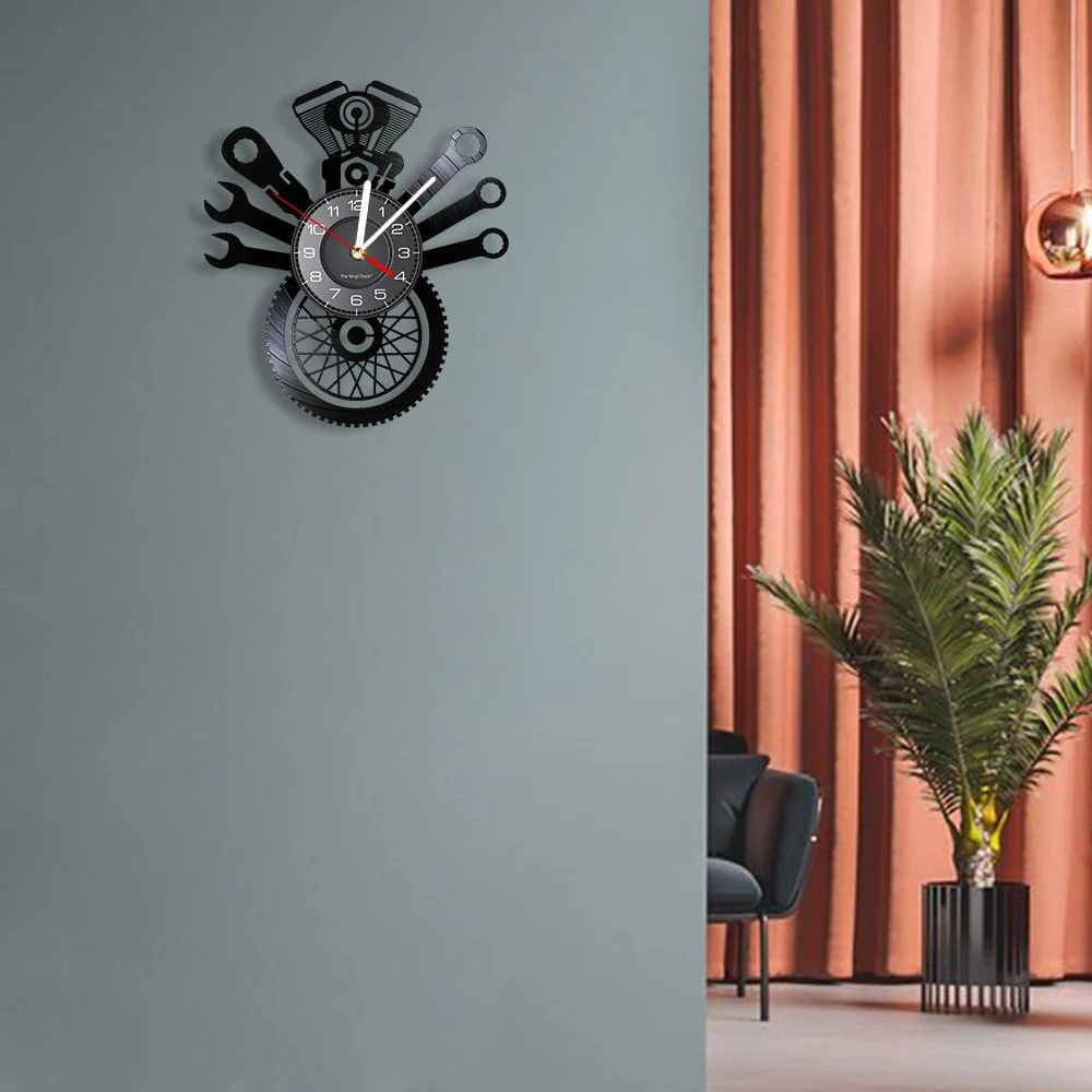 Horloge Murale Moto Outils du Biker Antre du Motard