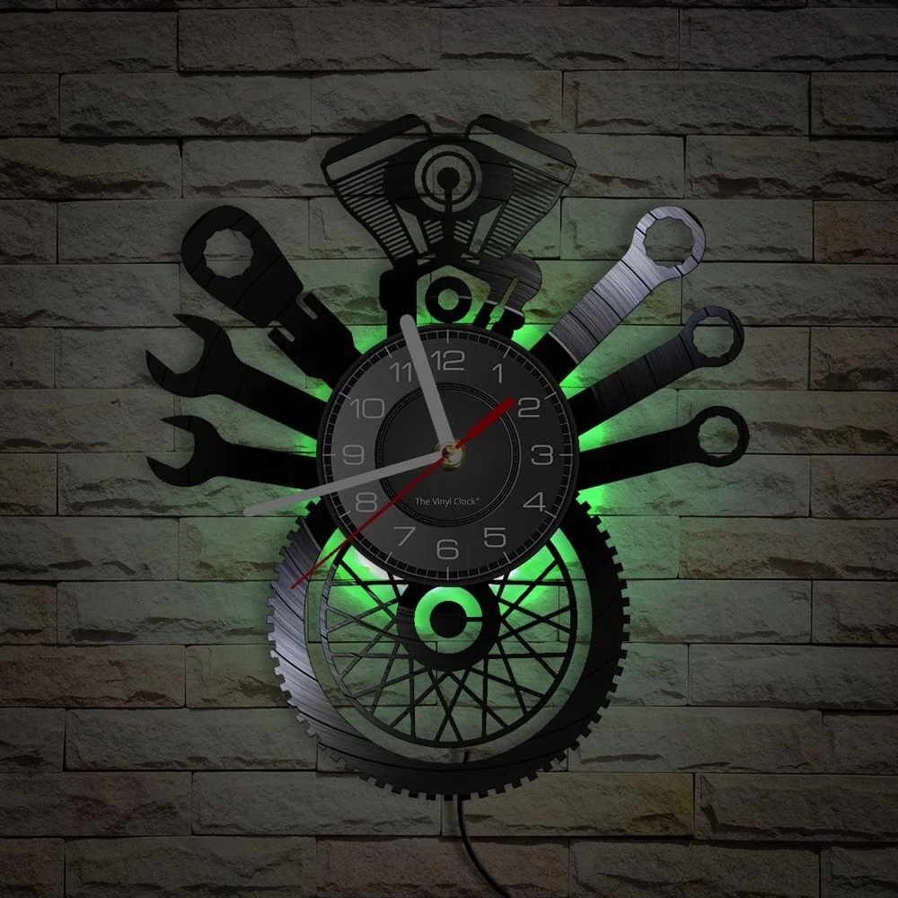 Horloge Murale Moto Outils du Motard (LED) Antre du Motard