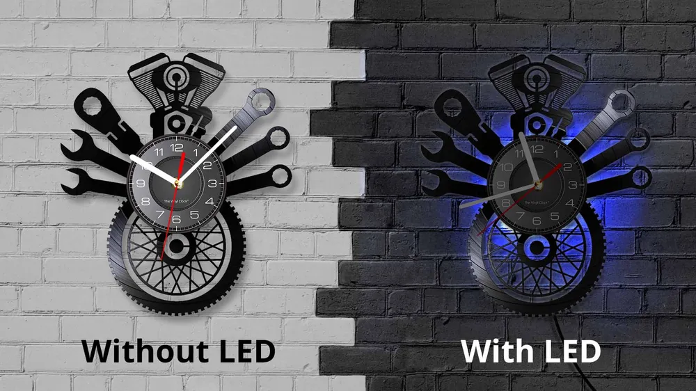 Horloge Murale Moto Outils du Motard (LED) Antre du Motard