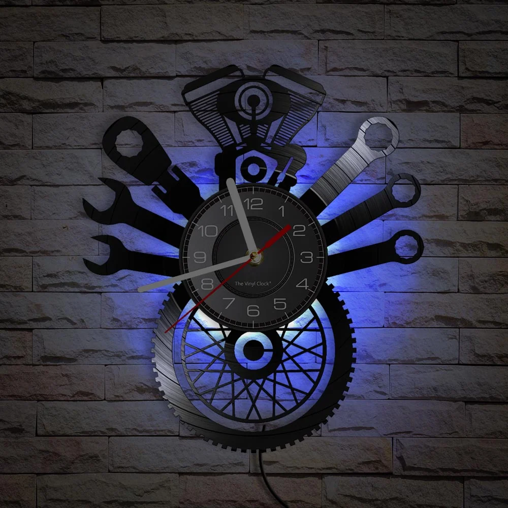 Horloge Murale Moto Outils du Motard (LED) Antre du Motard
