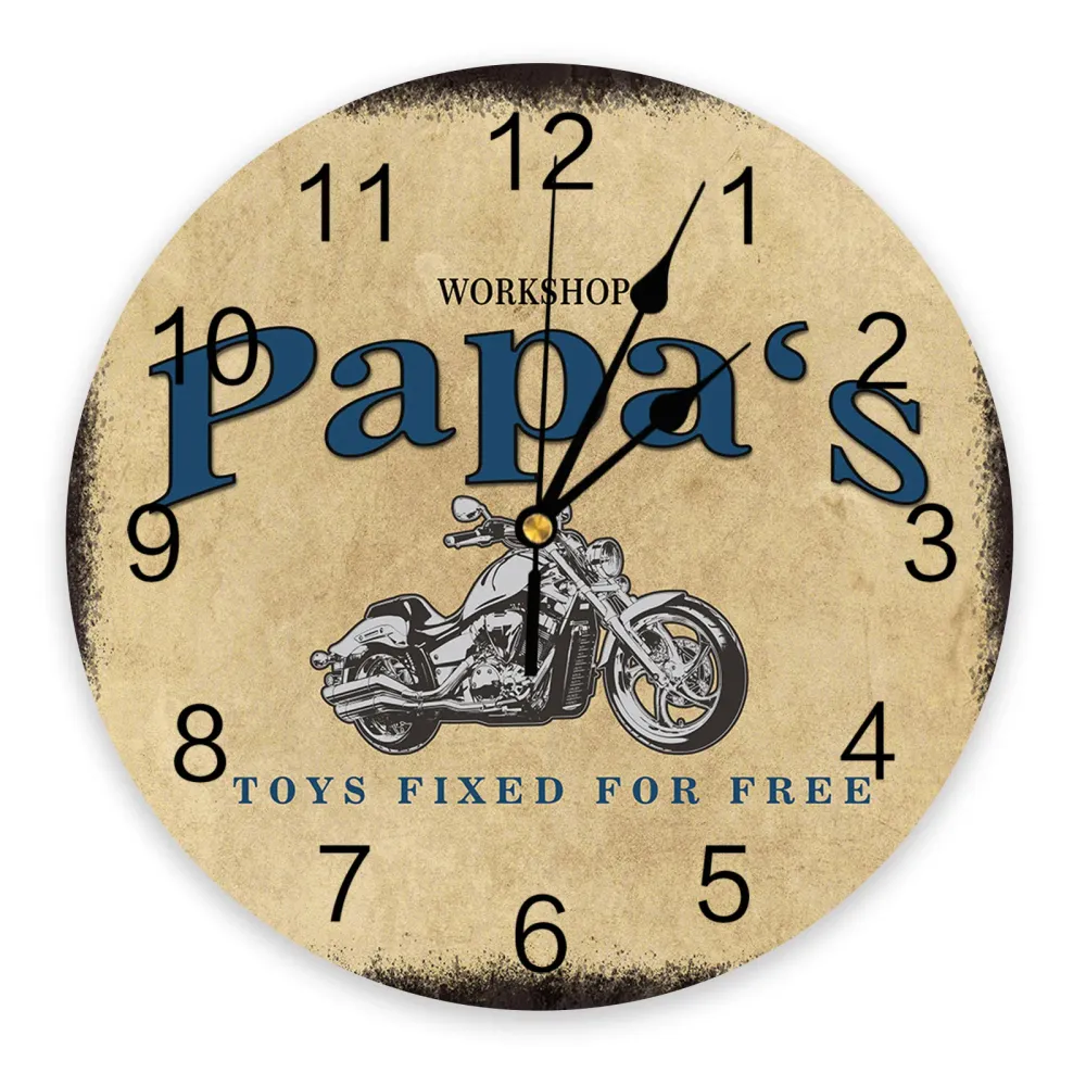 Horloge Murale Moto Papa Vintage Antre du Motard