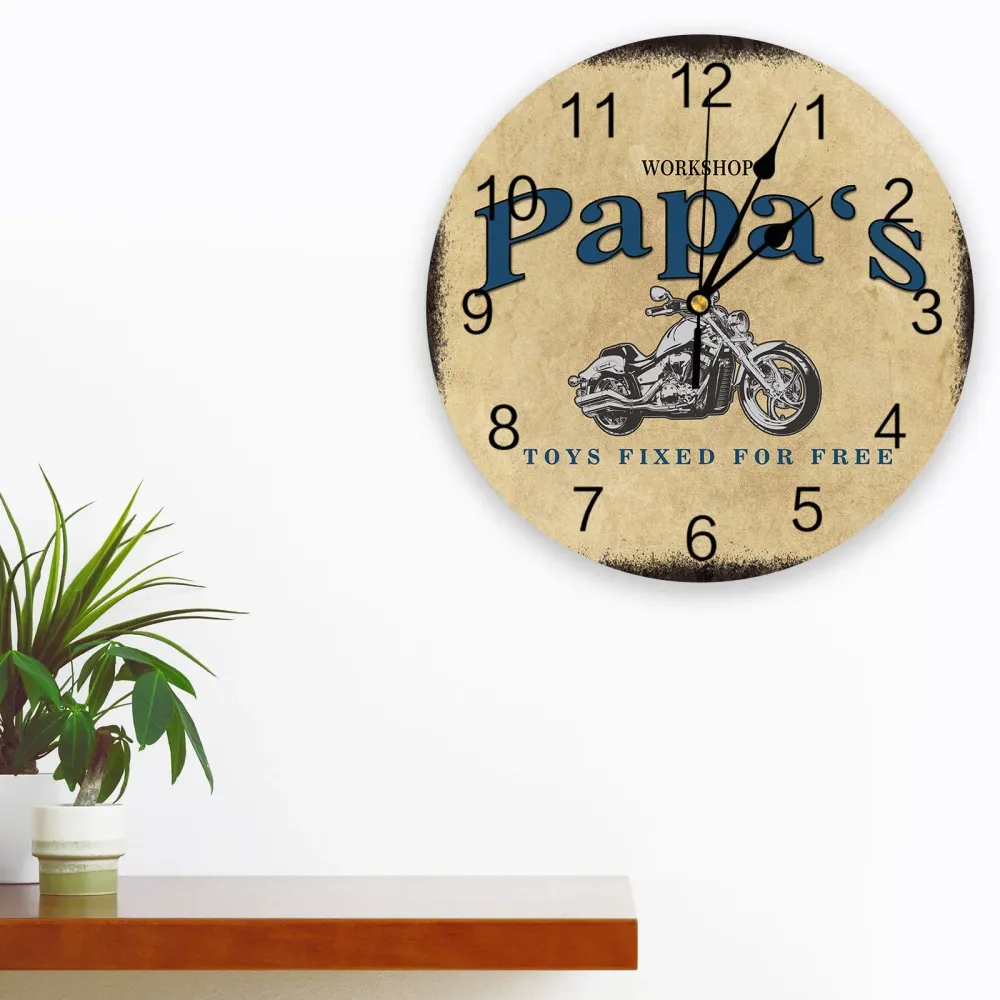Horloge Murale Moto Papa Vintage Antre du Motard