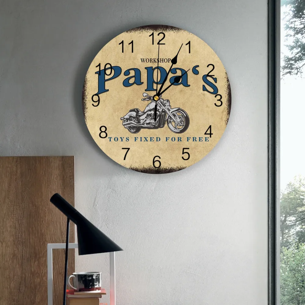 Horloge Murale Moto Papa Vintage Antre du Motard