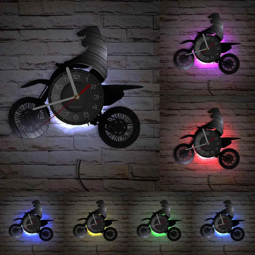 Horloge Murale Moto Pilote Casqué (LED) Antre du Motard
