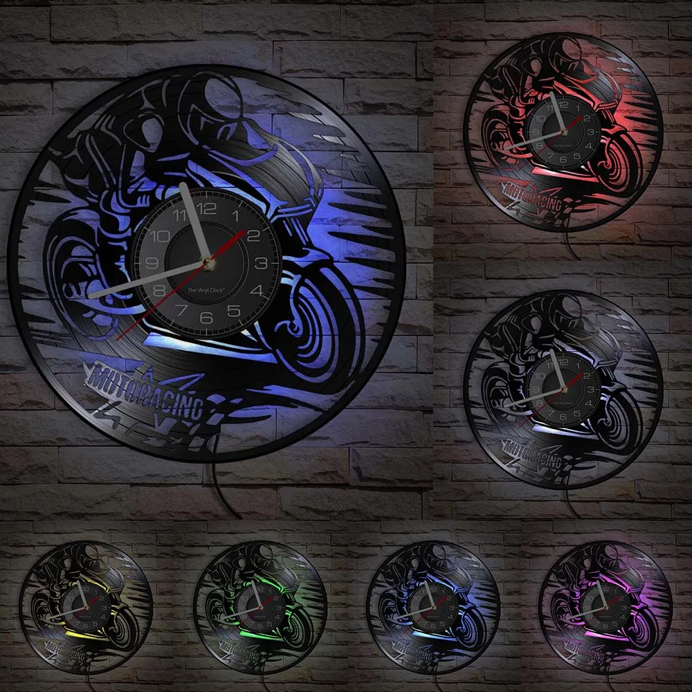 Horloge Murale Moto Pilote de Course (LED) Antre du Motard