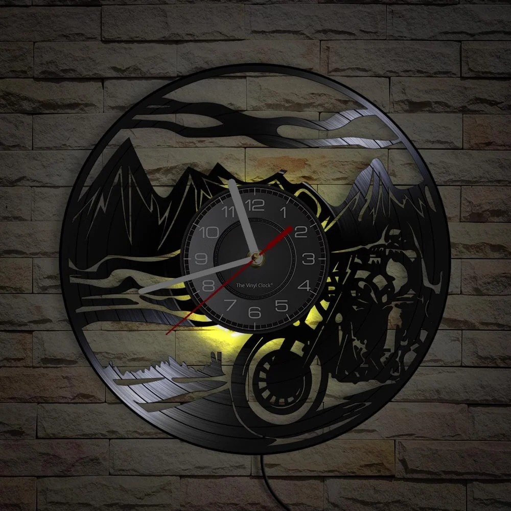 Horloge Murale Moto Route Montagneuse (LED) Antre du Motard