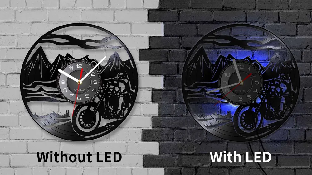 Horloge Murale Moto Route Montagneuse (LED) Antre du Motard