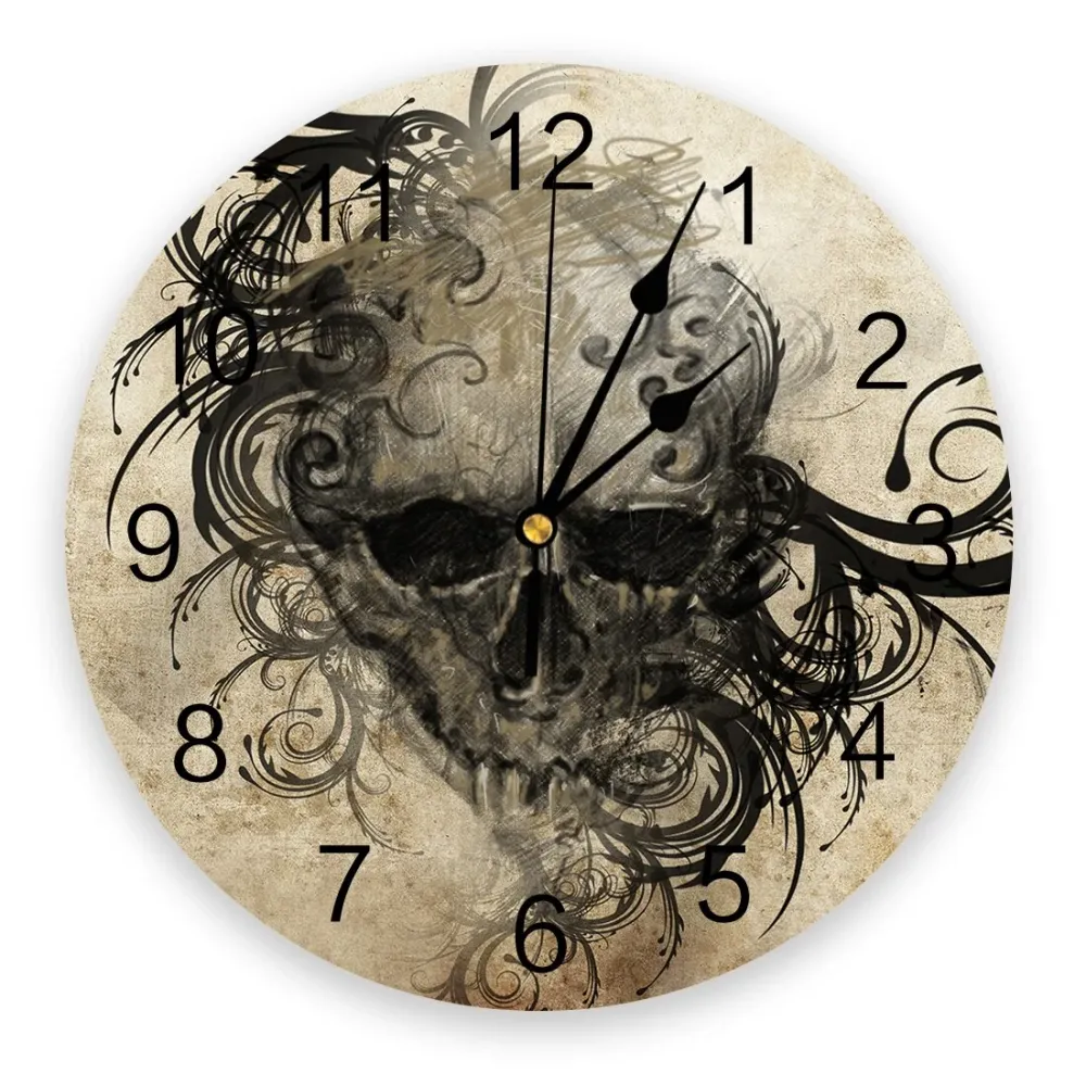 Horloge Murale Moto Tête de Mort Antre du Motard