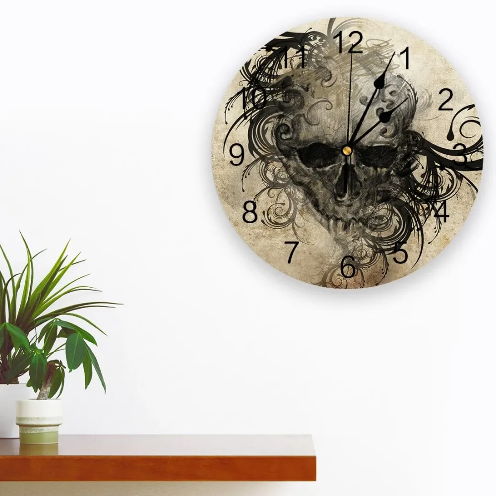 Horloge Murale Moto Tête de Mort Antre du Motard