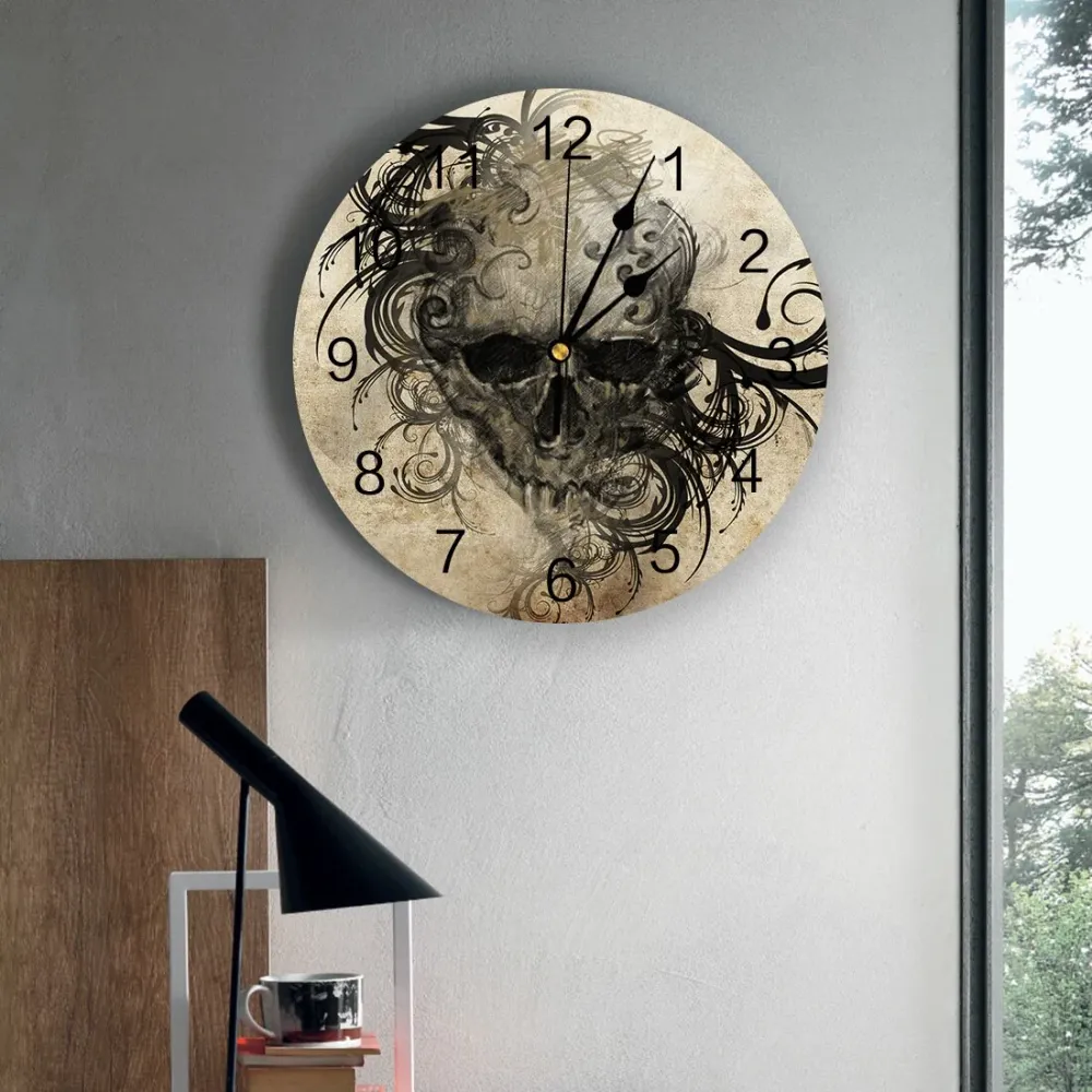 Horloge Murale Moto Tête de Mort Antre du Motard