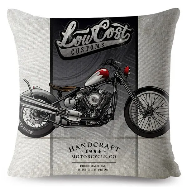 Housse de Coussin Décoratif Moto LC Custom Antre du Motard