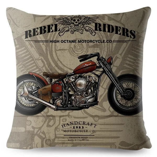 Housse de Coussin Décoratif Moto Gang Antre du Motard