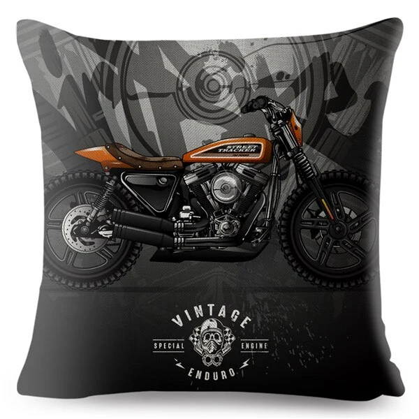 Housse de Coussin Décoratif Moto Street Antre du Motard