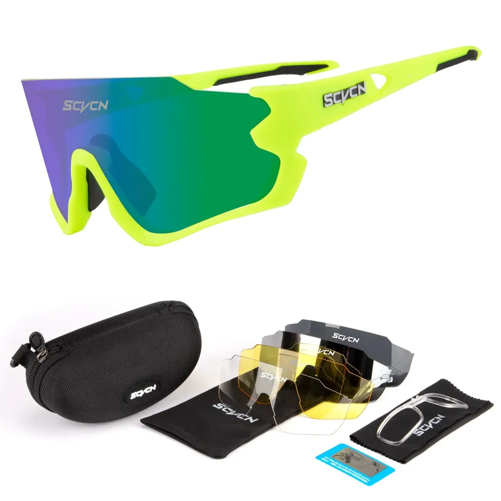 Lunette Moto Photochromique Jaune-Vert Fluo avec Verre Bleu et Vert Antre du Motard