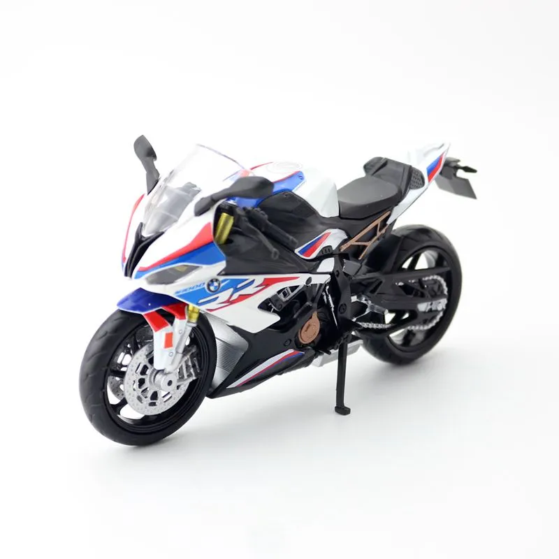 Moto Miniature 1:12 BMW S1000RR Blanc & Bleu Antre du Motard