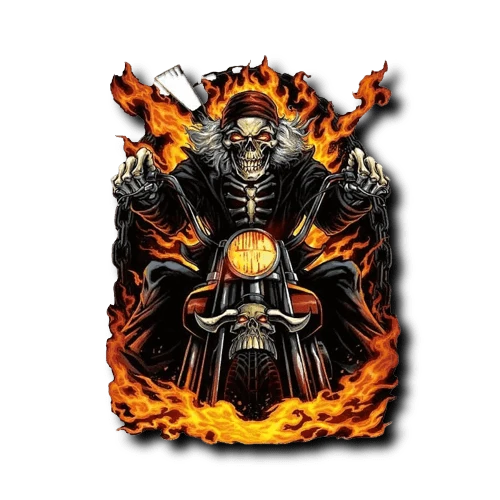 Patch Biker Moto d'un Démon Enflammé Antre du Motard