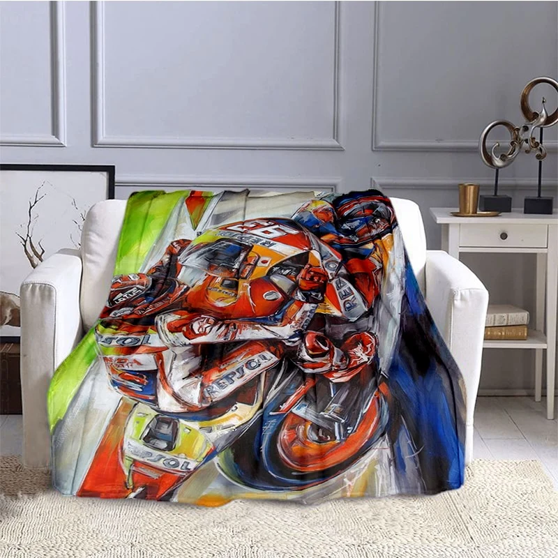Plaid Moto GP Pilote Marquez 75x90cm Antre du Motard