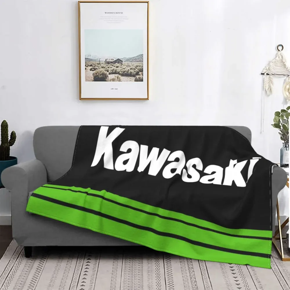 Plaid Moto Inscription Kawasaki Antre du Motard