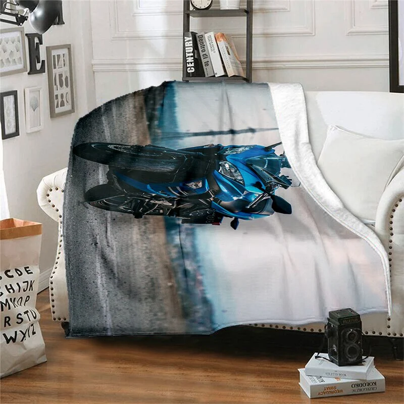 Plaid Moto Sportive Bleue Antre du Motard