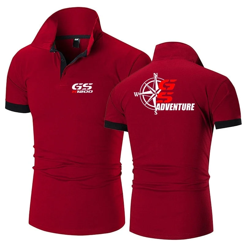 Polo Moto GS Adventure Rouge Bordeaux Antre du Motard