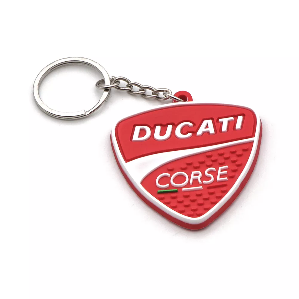 Porte Clé Moto Ducati Corse en Caoutchouc Antre du Motard