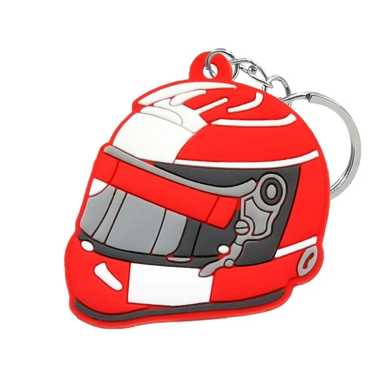 Porte-Clé Moto Casque en Caoutchouc Rouge Antre du Motard
