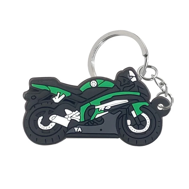 Porte-Clé Moto Sportive Verte en Caoutchouc Antre du Motard