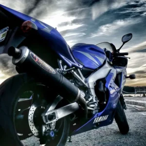 Poster Moto<br> Sportive Yamaha Bleue Antre du Motard