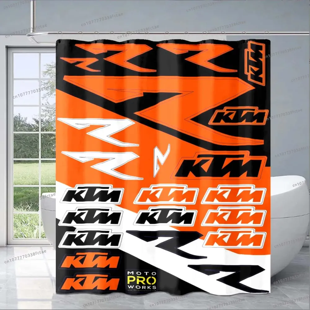 Rideau de Douche Moto Multiples Logos KTM Antre du Motard