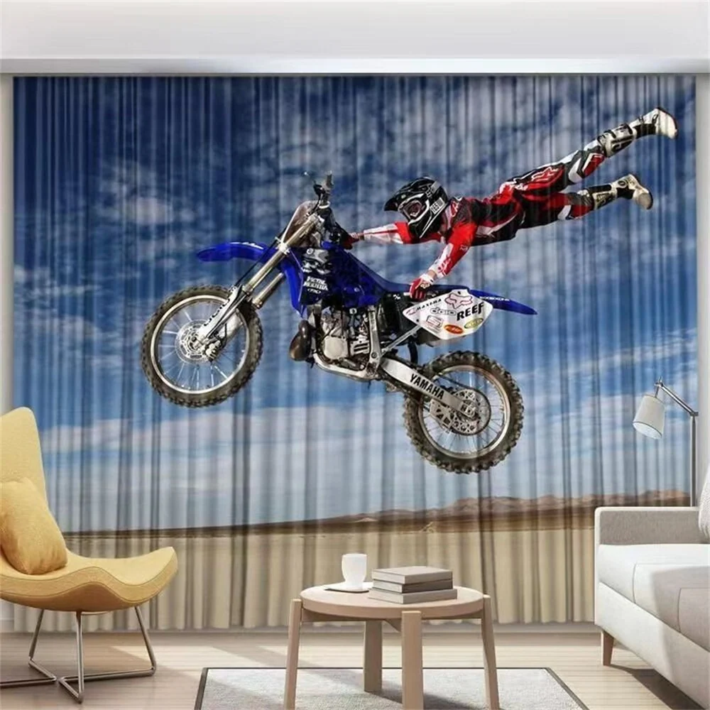 Rideau Moto Cross Figure Artistique Antre du Motard